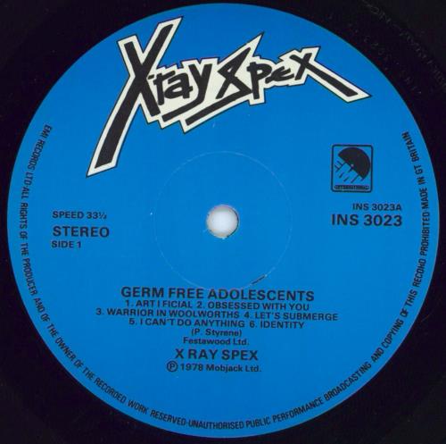 X-Ray Spex Germfree Adolescents - 1st - EX vinyl LP album (LP record) UK X-RLPGE79558