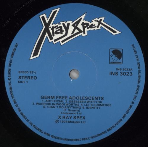 X-Ray Spex Germfree Adolescents - 1st vinyl LP album (LP record) UK X-RLPGE118048