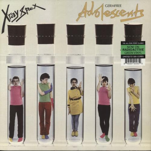 X-Ray Spex Germfree Adolescents - Radioactive Green Vinyl vinyl LP album (LP record) US X-RLPGE871095