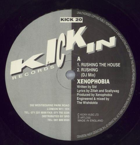 Xenophobia Rushing The House 12" vinyl single (12 inch record / Maxi-single) UK 6J312RU822204