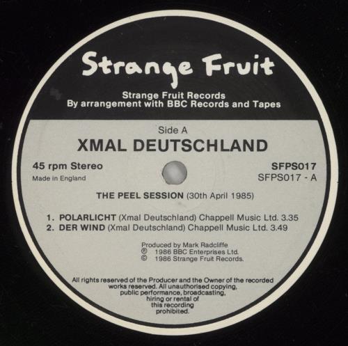 Xmal Deutschland Peel Session 12" vinyl single (12 inch record / Maxi-single) UK XMD12PE131975