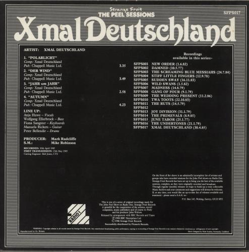 Xmal Deutschland Peel Session 12" vinyl single (12 inch record / Maxi-single) UK XMD12PE131975