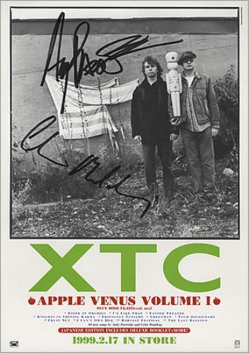 XTC Apple Venus Volume 1 - Autographed handbill Japanese XTCHBAP411008