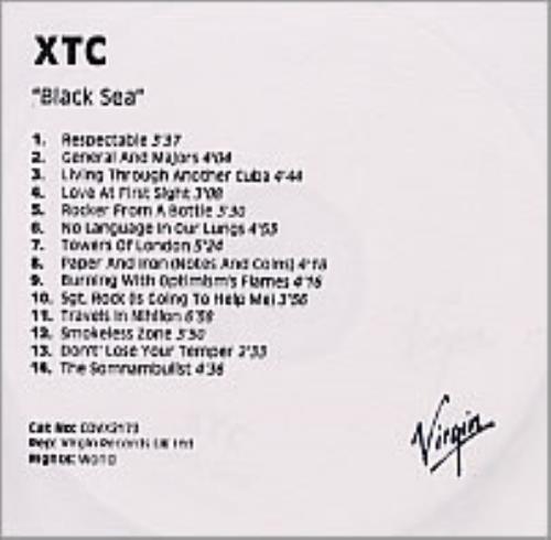XTC Black Sea CD-R acetate UK XTCCRBL204011