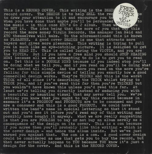 XTC Go 2 + 12" vinyl LP album (LP record) UK XTCLPGO210231