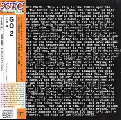 XTC Go 2 CD album (CDLP) Japanese XTCCDGO346932