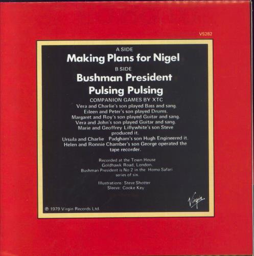 XTC Making Plans For Nigel + Fold Out Game 7" vinyl single (7 inch record / 45) UK XTC07MA42597