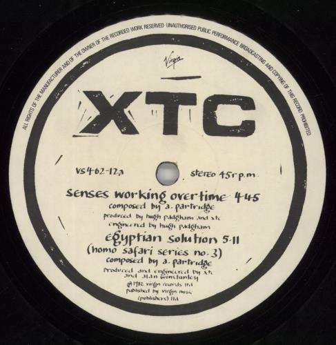 XTC Senses Working Overtime - EX 12" vinyl single (12 inch record / Maxi-single) UK XTC12SE868235