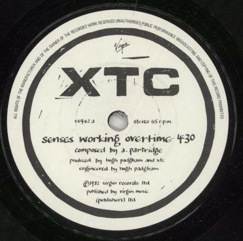 XTC Senses Working Overtime - Fold Out Sleeve 7" vinyl single (7 inch record / 45) UK XTC07SE32301