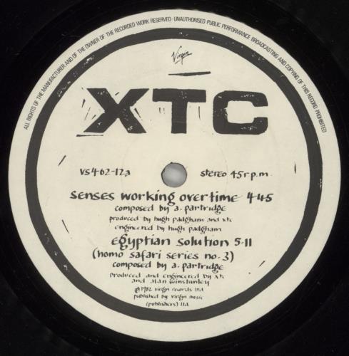 XTC Senses Working Overtime 12" vinyl single (12 inch record / Maxi-single) UK XTC12SE661278