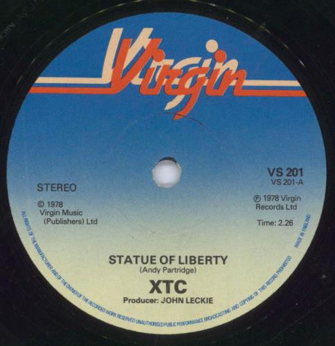 XTC Statue Of Liberty 7" vinyl single (7 inch record / 45) UK XTC07ST820135