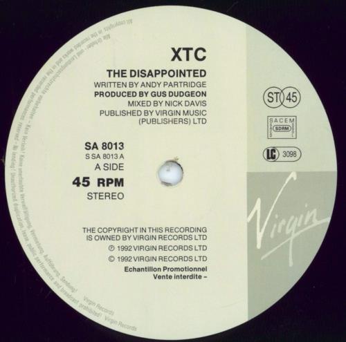 XTC The Disappointed 12" vinyl single (12 inch record / Maxi-single) French XTC12TH100217