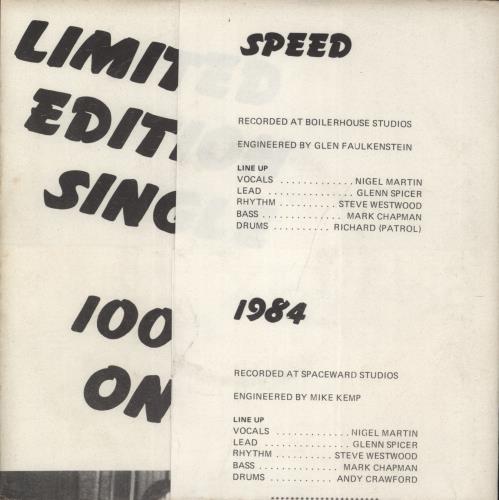 Xtraverts Speed 7" vinyl single (7 inch record / 45) UK -9107SP890934