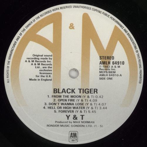 Y&T Black Tiger vinyl LP album (LP record) UK Y&TLPBL277129