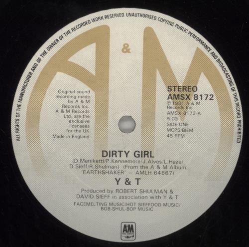 Y&T Dirty Girl 12" vinyl single (12 inch record / Maxi-single) UK Y&T12DI49680