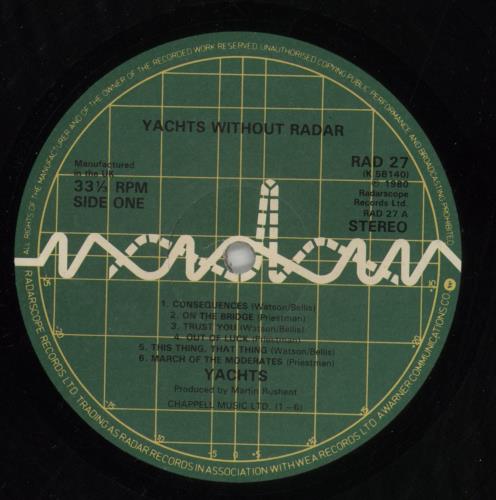 Yachts Yachts Without Radar vinyl LP album (LP record) UK YACLPYA561405