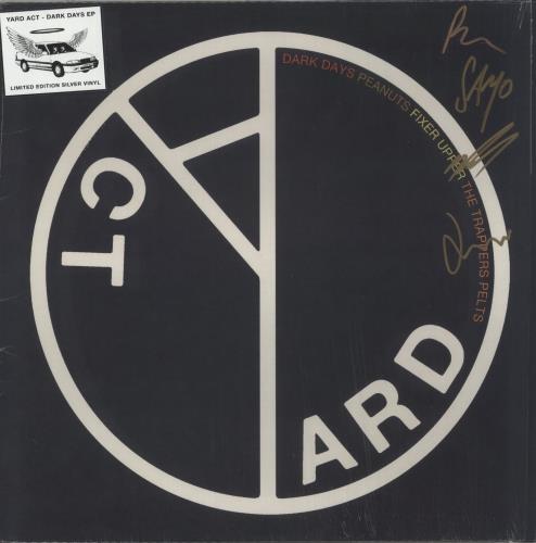 Yard Act Dark Days EP - Silver Vinyl - Autographed 12" vinyl single (12 inch record / Maxi-single) UK 5E-12DA874916