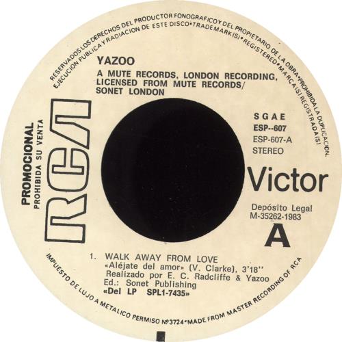 Yazoo Alejate Del Amor 7" vinyl single (7 inch record / 45) Spanish YAZ07AL59413