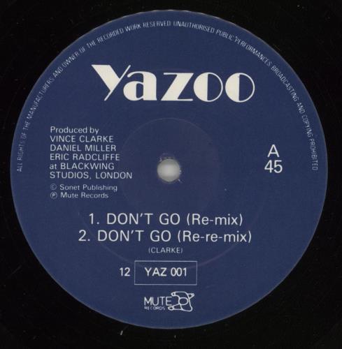 Yazoo Don't Go: Re-Mixes 12" vinyl single (12 inch record / Maxi-single) UK YAZ12DO10438