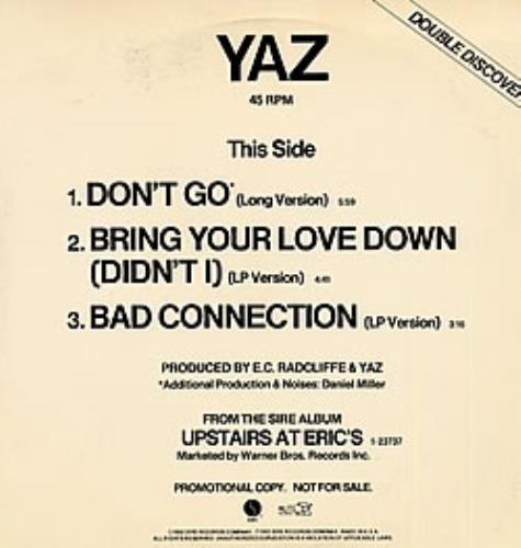Yazoo Don't Go 12" vinyl single (12 inch record / Maxi-single) US YAZ12DO26177