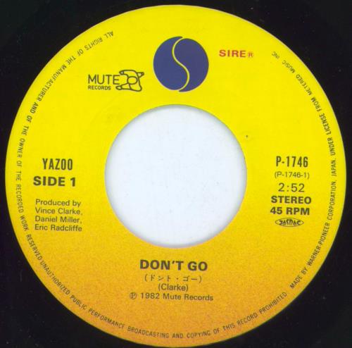 Yazoo Don't Go 7" vinyl single (7 inch record / 45) Japanese YAZ07DO39963