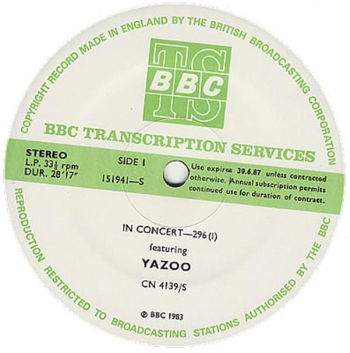 Yazoo In Concert vinyl LP album (LP record) US YAZLPIN382929