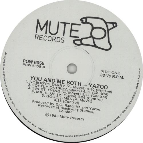 Yazoo You And Me Both vinyl LP album (LP record) Australian YAZLPYO670945