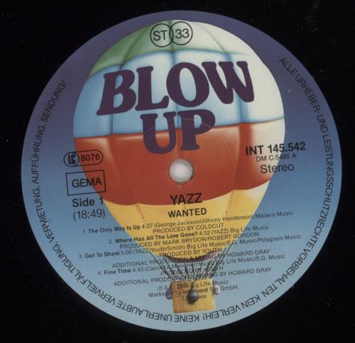 Yazz Wanted vinyl LP album (LP record) German YZZLPWA874501