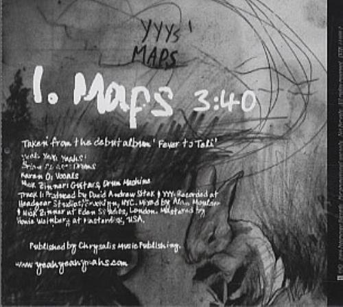 Yeah Yeah Yeahs Maps US Promo CD R - YEAH YEAH YEAHS MAPS 320586 