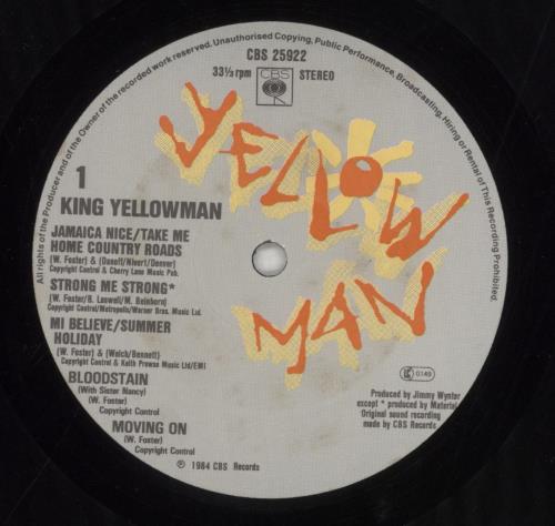 Yellowman King Yellowman vinyl LP album (LP record) UK YAFLPKI855141