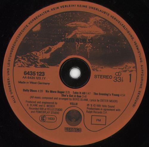 Yello Claro Que Si vinyl LP album (LP record) German YELLPCL107509