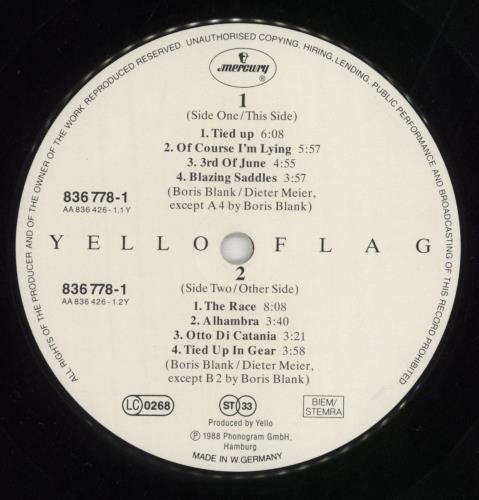 Yello Flag vinyl LP album (LP record) German YELLPFL639957