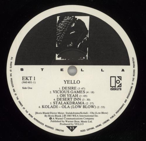 Yello Stella vinyl LP album (LP record) UK YELLPST239353