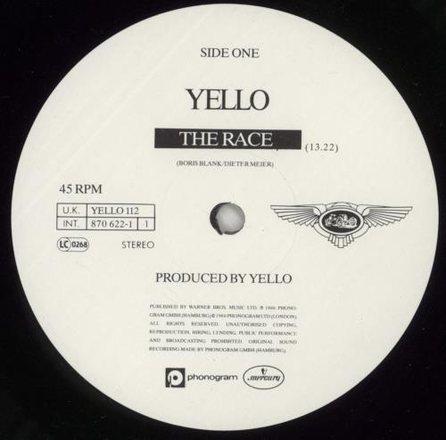 Yello The Race 12" vinyl single (12 inch record / Maxi-single) UK YEL12TH34245