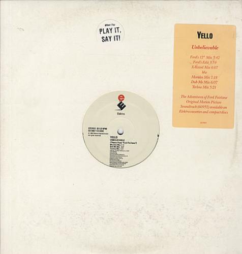Yello Unbelievable 12" vinyl single (12 inch record / Maxi-single) US YEL12UN20702