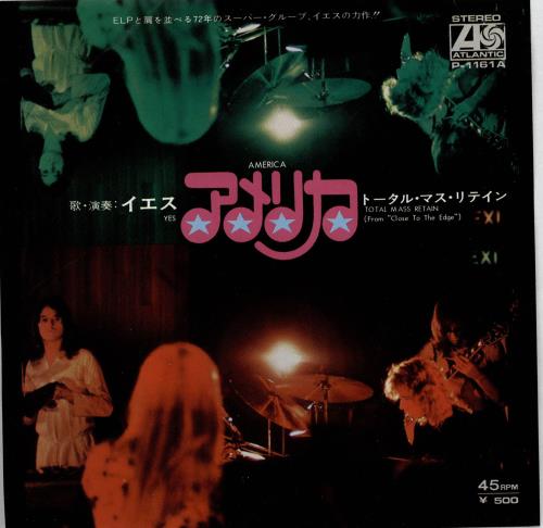 Yes America 7" vinyl single (7 inch record / 45) Japanese YES07AM158033