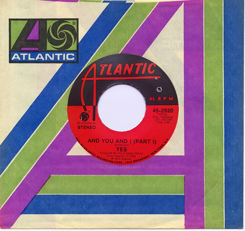 Yes And You And I - Part I 7" vinyl single (7 inch record / 45) US YES07AN212029