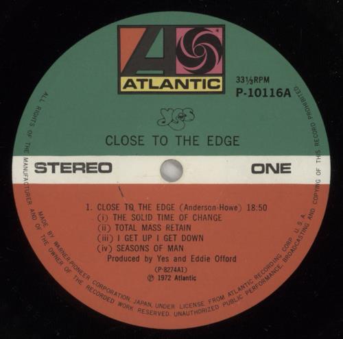 Yes Close To The Edge + Obi vinyl LP album (LP record) Japanese YESLPCL150905