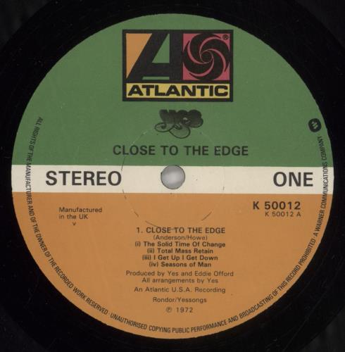 Yes Close To The Edge - 4th vinyl LP album (LP record) UK YESLPCL877556