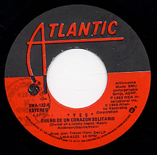 Yes Due�o De Un Corazon Solitario 7" vinyl single (7 inch record / 45) Mexican YES07DU345152