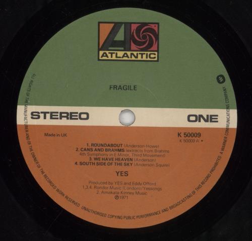 Yes Fragile - 4th vinyl LP album (LP record) UK YESLPFR383970