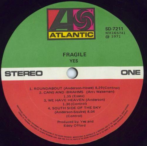 Yes Fragile - EX vinyl LP album (LP record) Australian YESLPFR808504
