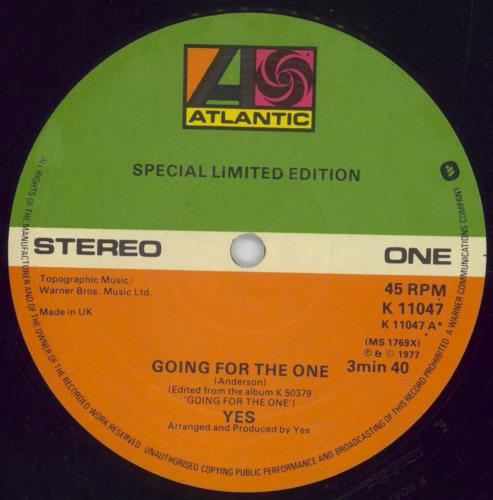 Yes Going For The One 12" vinyl single (12 inch record / Maxi-single) UK YES12GO86656