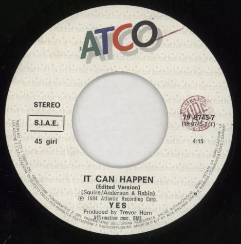 Yes It Can Happen 7" vinyl single (7 inch record / 45) German YES07IT672702