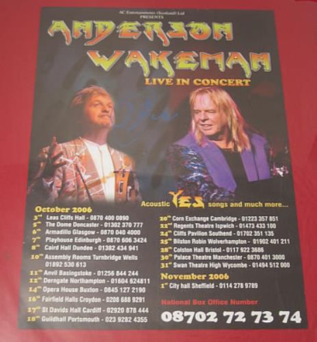 Yes Live In Concert - Autographed poster UK YESPOLI385840
