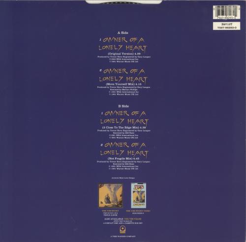 Yes Owner Of A Lonely Heart 12" vinyl single (12 inch record / Maxi-single) UK YES12OW82025