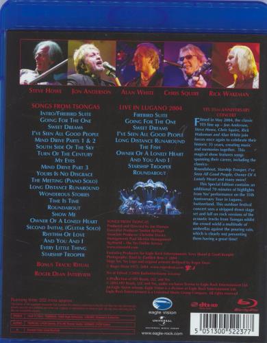 Yes Songs From Tsongas - Yes 35th Anniversary Concert Blu Ray DVD UK YESBRSO822170