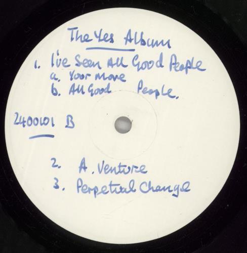 Yes The Yes Album - Test Pressing vinyl LP album (LP record) UK YESLPTH878362