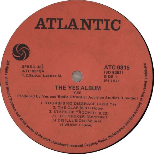 Yes The Yes Album vinyl LP album (LP record) South African YESLPTH715789