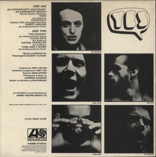 Yes Time And A Word - 2nd - Complete vinyl LP album (LP record) UK YESLPTI133594